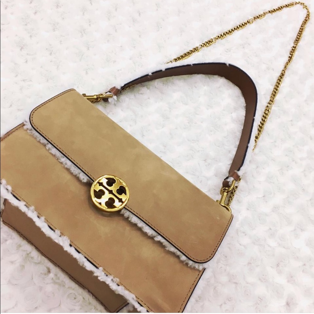 Tory Burch Chelsea shearling handbag
